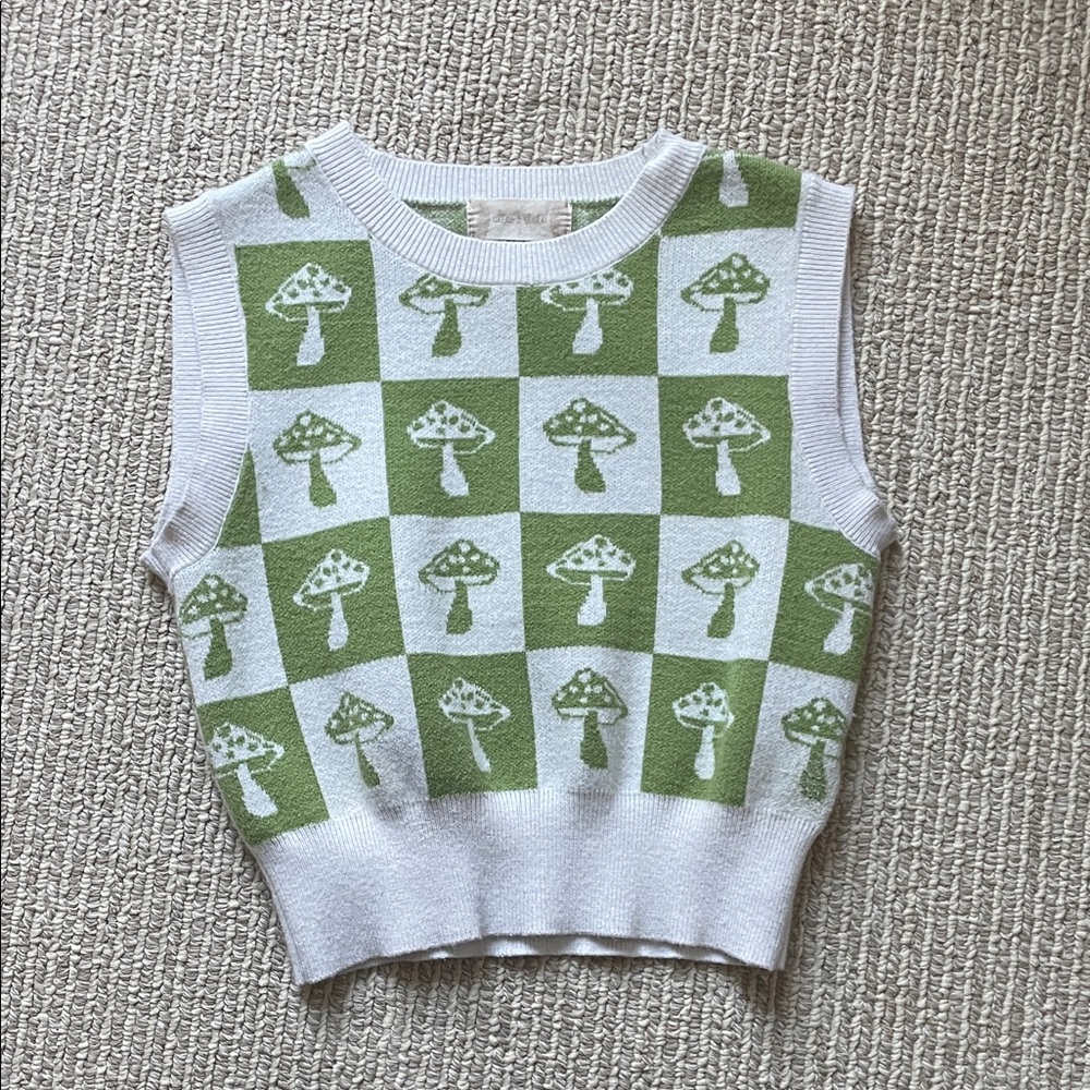 Altar'd State Green and White Mushroom Sweater